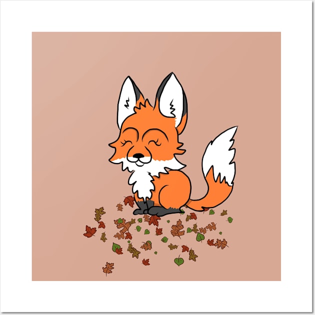 Fall Fox Wall Art by Mernion